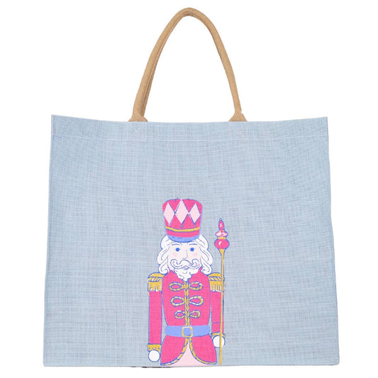 The Royal Standard - Candy Nutcracker Carryall Tote   Sky/Pink/White   22x19x8