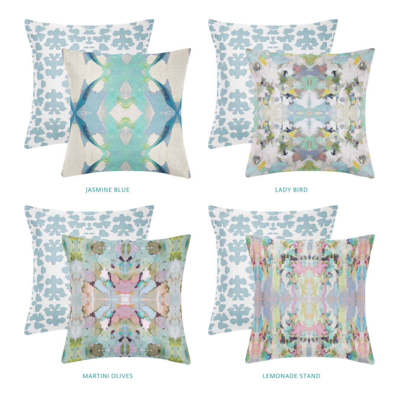 Laura Park Designs - Chintz Mist Decorative Pillow: 22" x 22" Throw Pillow