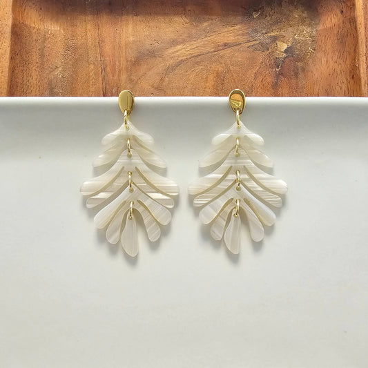 Spiffy & Splendid - Petite Palm Earrings - Seashell // Spring, Summer, Resort