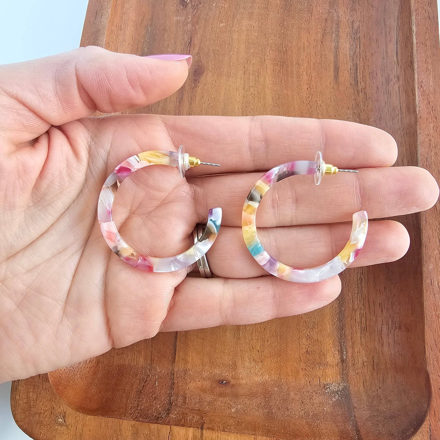 Spiffy & Splendid - Camy Hoops - Mosaic // Summer Spring Jewelry Earrings