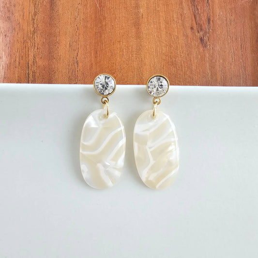Spiffy & Splendid - Lucy Earrings - Ivory // Spring Summer Neutral Jewelry