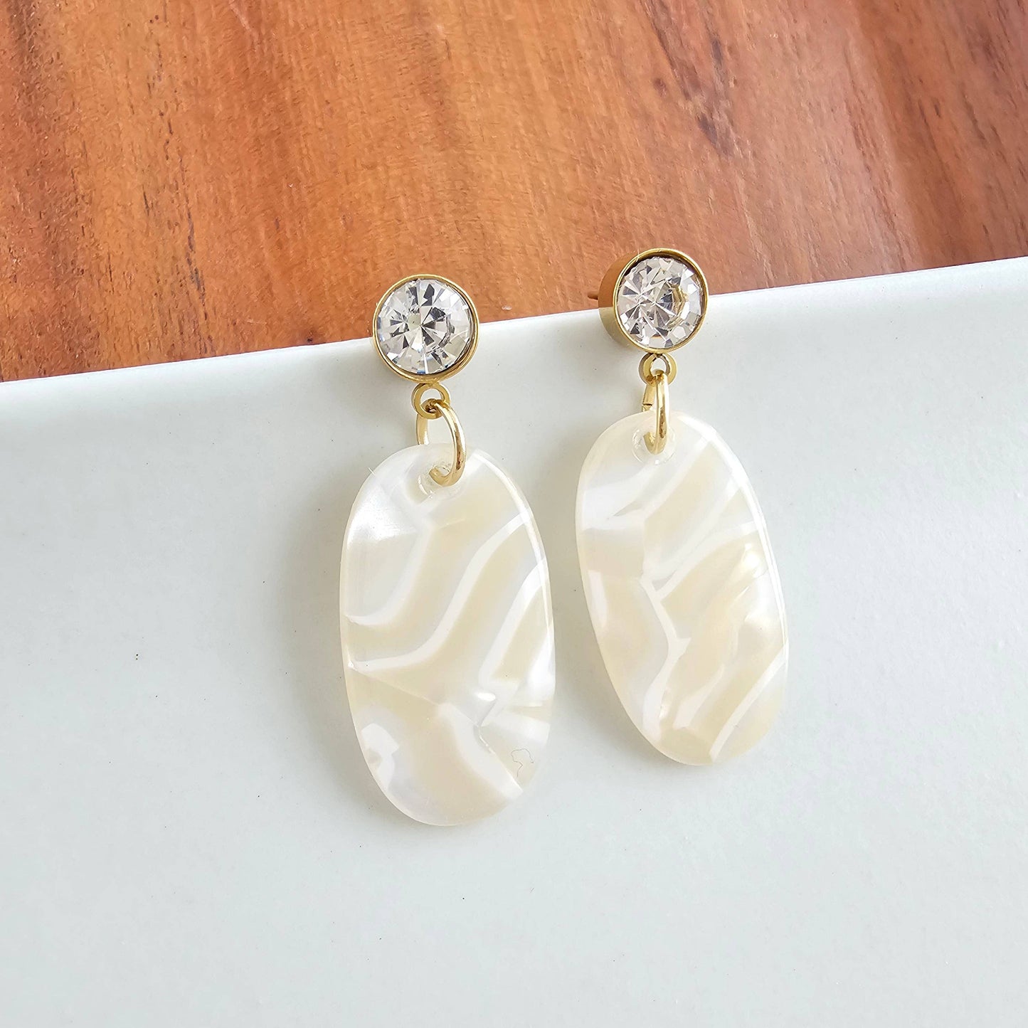 Spiffy & Splendid - Lucy Earrings - Ivory // Spring Summer Neutral Jewelry