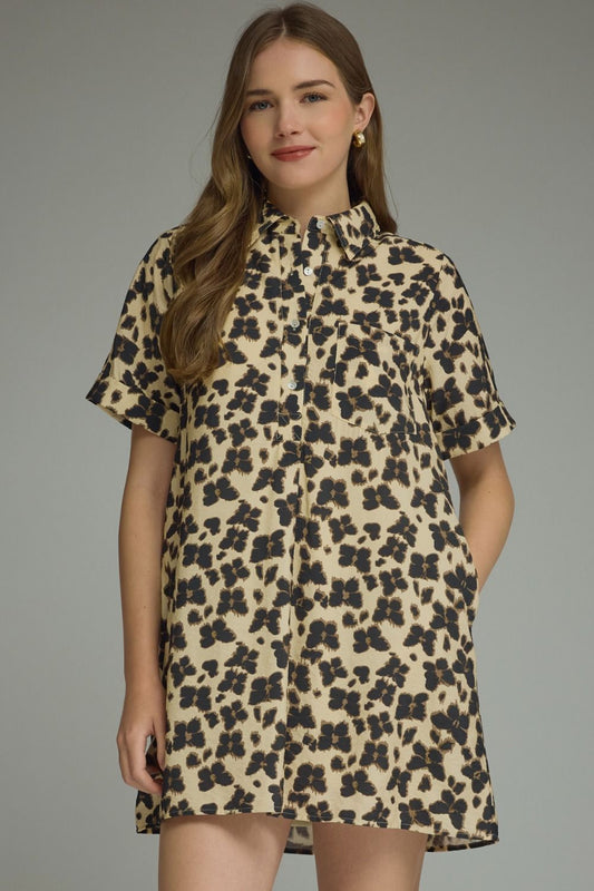 Butterly Ecru Print Dress