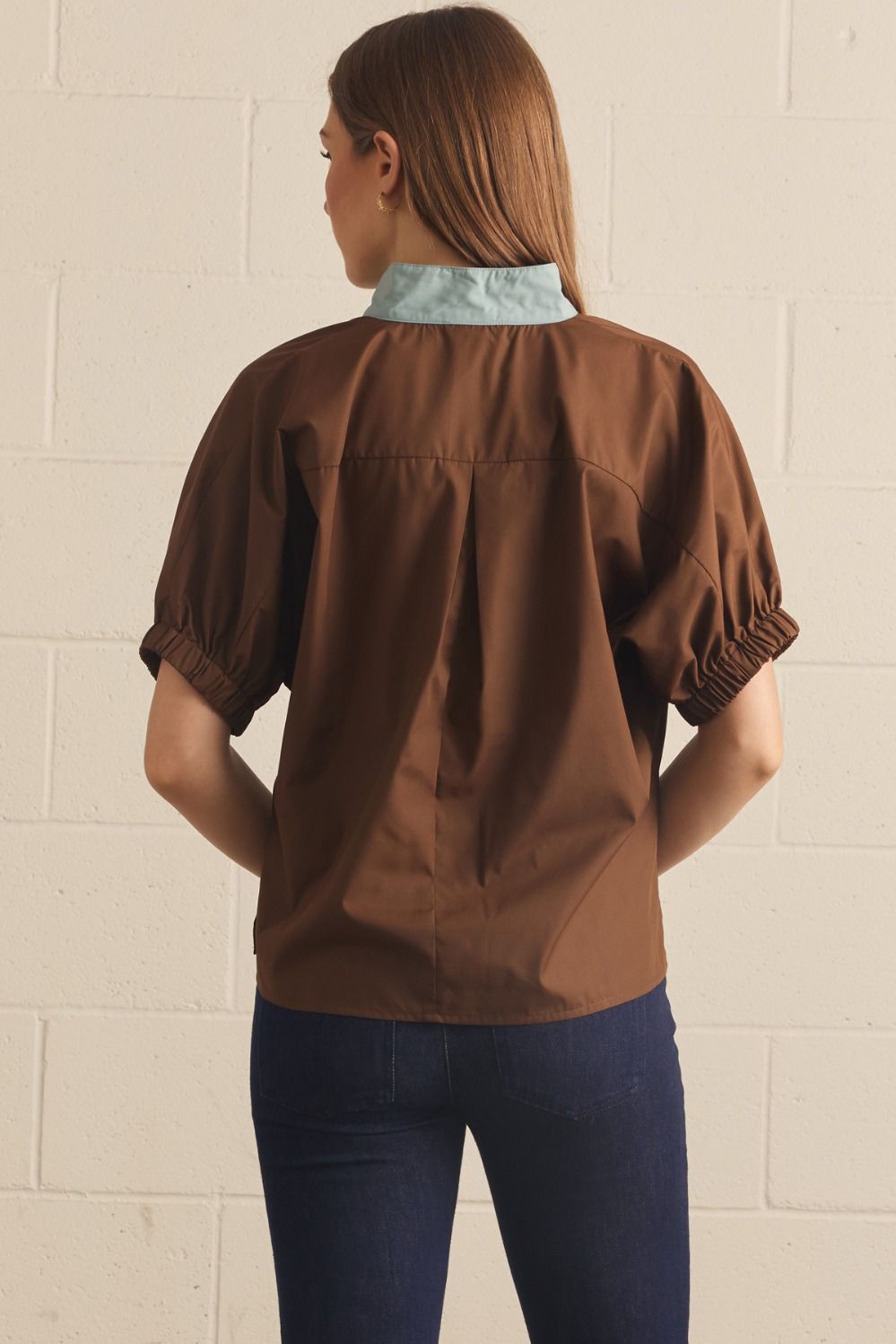 Caroline Contrast Top | Brown