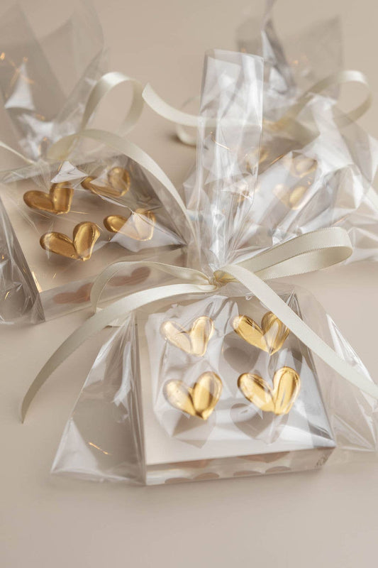 Happies - 3x3 inch Gold Hearts *Wrapped*