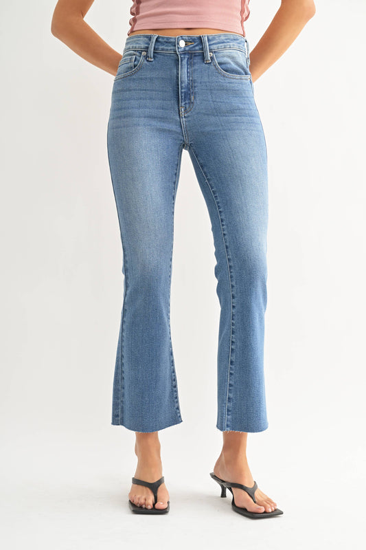 Just USA Jeans Mid Rise Cropped Flare Jean | Medium