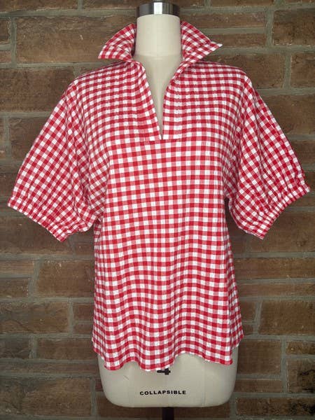 Sloan Red Gingham Top