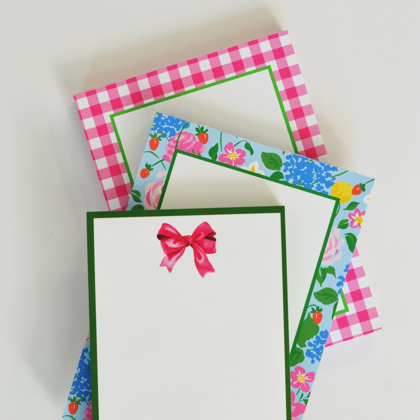 WH Hostess Social Stationery - In Stock 5x7 Hot Pink Gingham Check Notepad