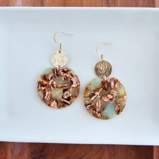 Zoey Earrings | Seafoam & Rust