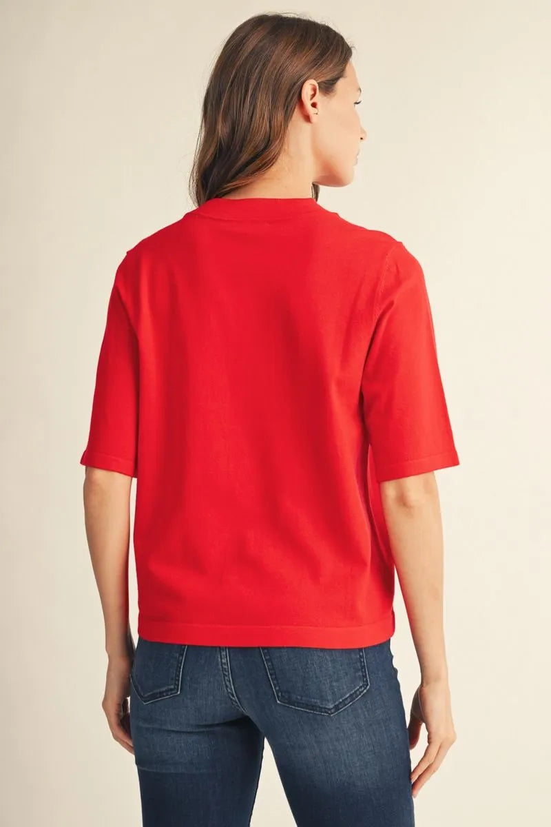 Signature Knit Top | Red