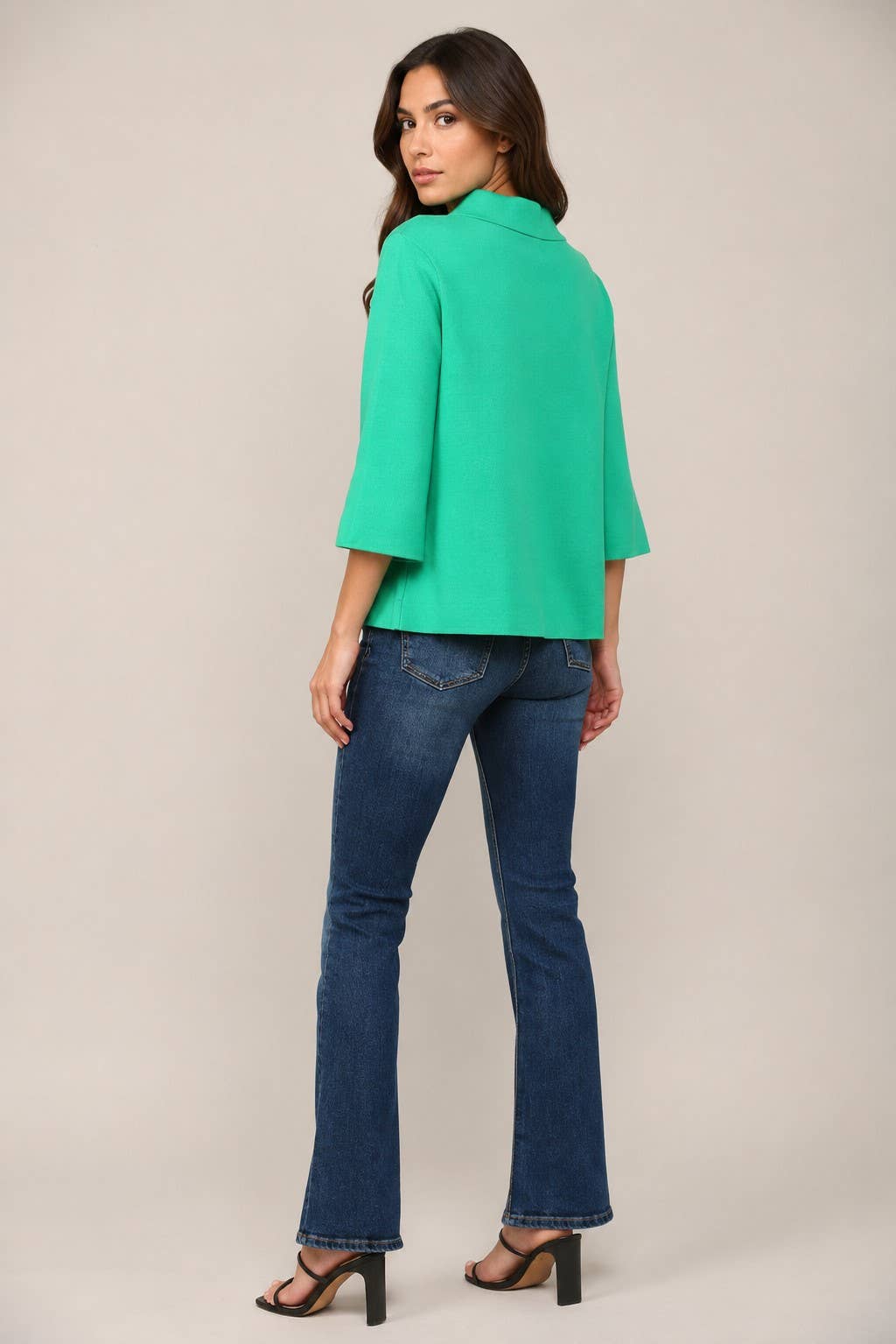 FATE - MOCK NECK PULL OVER SWEATER/BELL SLEEVE VA-35: Black / M