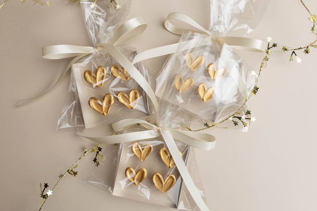 HappiesByAMS - Glass - 3x3 inch Gold Hearts