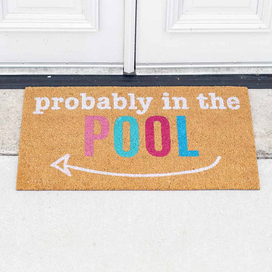 The Royal Standard - Probably In the Pool Coir Doormat   Natural/Multi  30x18